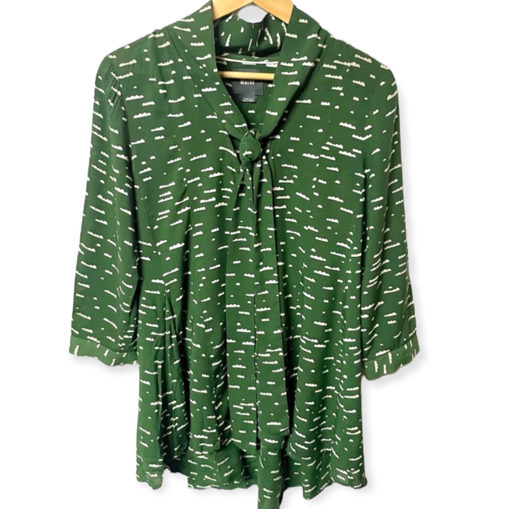Anthro Maeve cute cloud print neck tie tunic #E14